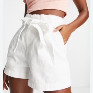 EXPRESS White Paperbag Linen Blend Shorts NWT 00